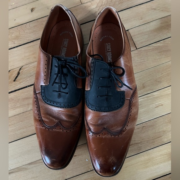 Stacy Adams‎ flash two tone wingtip dress shoes in brown main image 4